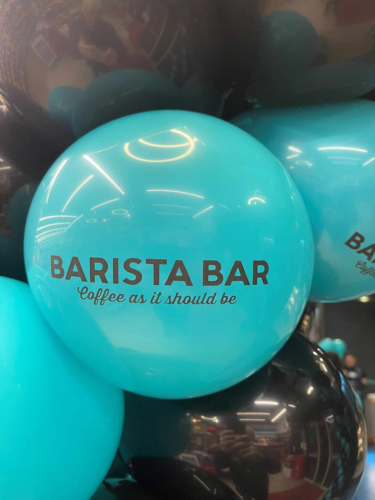 Barista Bar printed balloons
