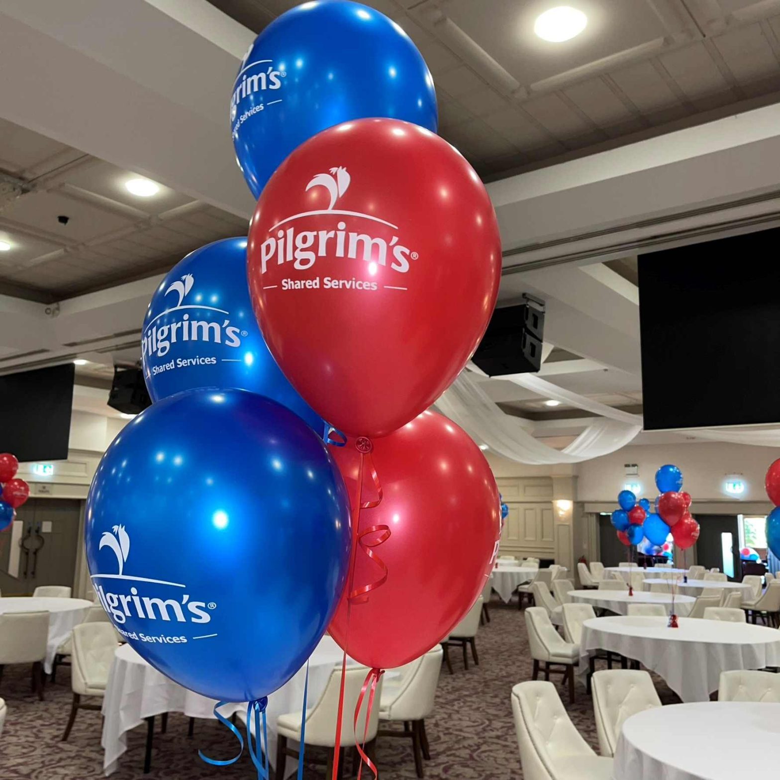 Sets of five printed balloons for tables